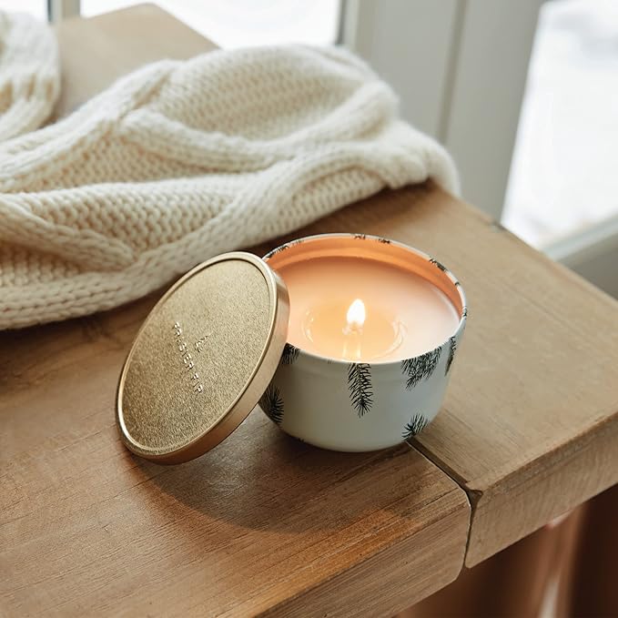 Thymes Scented Candles for Women & Men – Tin with Lid – Luxury Home Decor – Holiday Candles with Notes of Crisp Siberian Fir Needles, Cedarwood, & Sandalwood (Frasier Fir, 6.5 oz) - Bloomnest