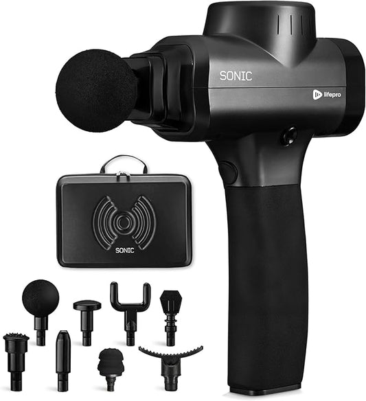 LifePro Massage Gun & Holder (Sold Separately) – Percussion Muscle Massager for Athletes with 8 Heads & 6 Speeds – Deep Tissue Back Muscle Extender for Recovery - Bloomnest