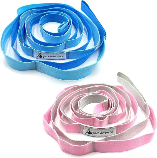 Stretching Strap Yoga Strap with Loops, Stretch Straps for Physical Therapy, Non-Elastic Exercise Strap for Pilates, Dance and Gymnastics with Workout Guide - Bloomnest