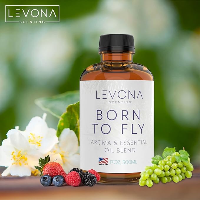 Levona Scent Essential Oil for Diffuser: Home Luxury Scents Fragrance Oil - Aroma Diffuser Oil Refill - Hotel Oil Diffuser Essential Oils for Humidifiers - 500 Ml/ 17oz Essential Oils - Born to Fly - Bloomnest