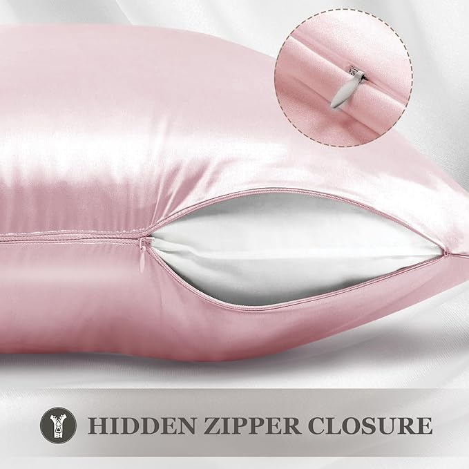 Adubor 100% Silk Pillowcase - Mulberry Silk Pillow Cases, 23 Momme 6A Grade Fibers, Silk Pillow Case for Hair and Skin Health, with Hidden Zipper (Queen 20''x30'', Pink, 1PC) - Bloomnest