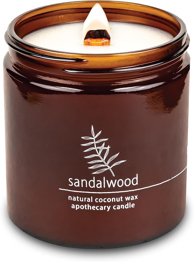 Hemlock Park Crackling Wood Wick Candle Handcrafted with Natural Coconut Wax (Large 16 oz, Sandalwood) - Bloomnest