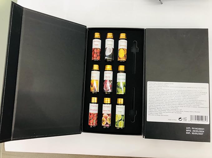 PHATOIL 9Pcs Fruity Fragrance Oil Gift Set, 10ml/0.33fl.oz Fragrance Oils for Soap, DIY Candle, Bath Bombs Making, Fruit Scented Oils for Diffusers for Home - Bloomnest