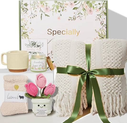 Valentines Day Gifts for Her Wife Mom Friend Sister Girlfriend, Birthday Gifts Baskets for Women Self Care Gift for Women, Get Well Soon Gift Baskets Thinking of You Relaxation Stress Care Package - Bloomnest