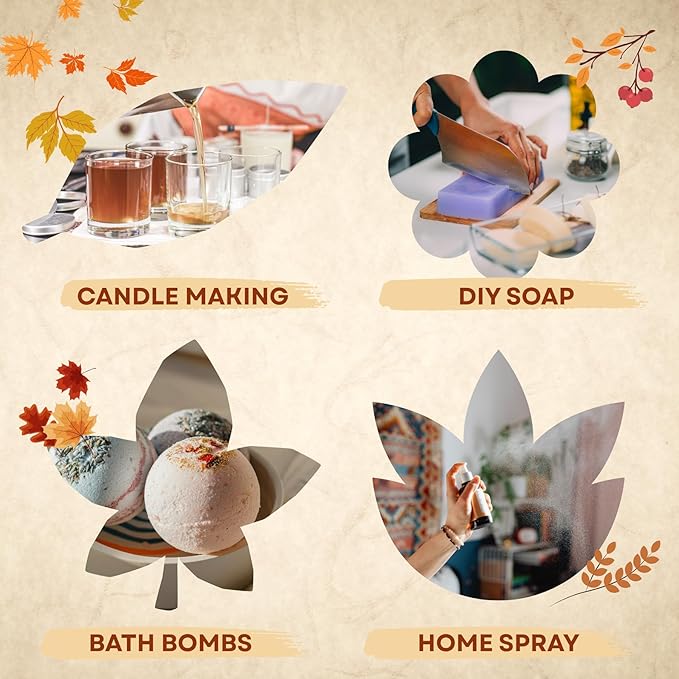Scentia Autumn Spice Essential Oil – 500ml Fall Blend with Pumpkin Spice Notes | Diffuser Oil for Home, Halloween & Thanksgiving Décor | Aromatherapy, Candle & Soap Making Scentia