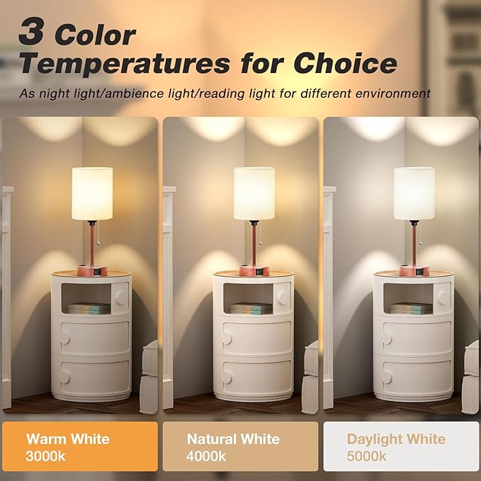 Small Bedside Table lamp for Bedroom - Red Bronze Modern Wedding Gift for Couples, 3 Color Temperatures & USB Ports & AC Outlet, Gold Nightstand Lamps for Reading, Dorm, Office, Living Room, Bathroom - Bloomnest
