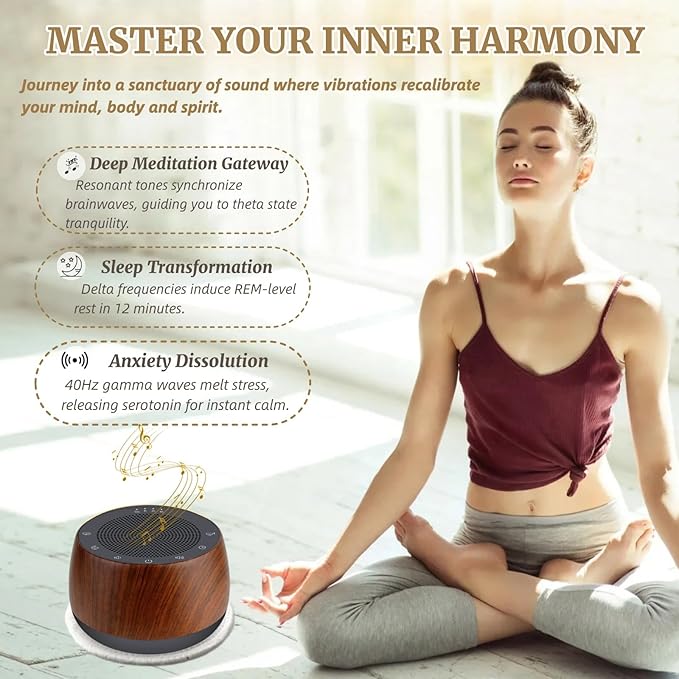 Cordless Automatic Tibetan Singing Bowl,256HZ-432HZ-528HZ 9 Tones 4-Speed Auto-Off Timer,Full Touch Glow Buttons,2000mAh Battery,Deep Ethereal Sound,Yoga,Meditation,Stress Relief (Wooden) Jderv