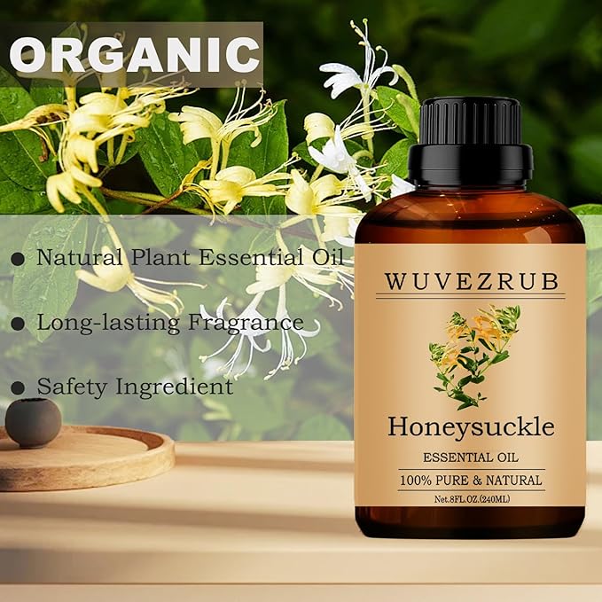 Honeysuckle Essential Oils, 240ML Pure and Natural Essential Oil for Aromatherapy Diffuser - Honeysuckle /8 Fl Oz - Bloomnest