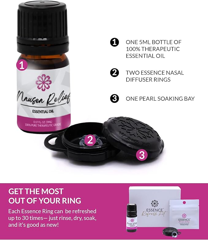 Essence Wearable Aromatherapy Nasal Diffuser – Nausea Relief Essential Oil Nose Ring Refresh Kit – Personal Scent Clip for Travel, Work & Everyday Use – Made in USA - Bloomnest