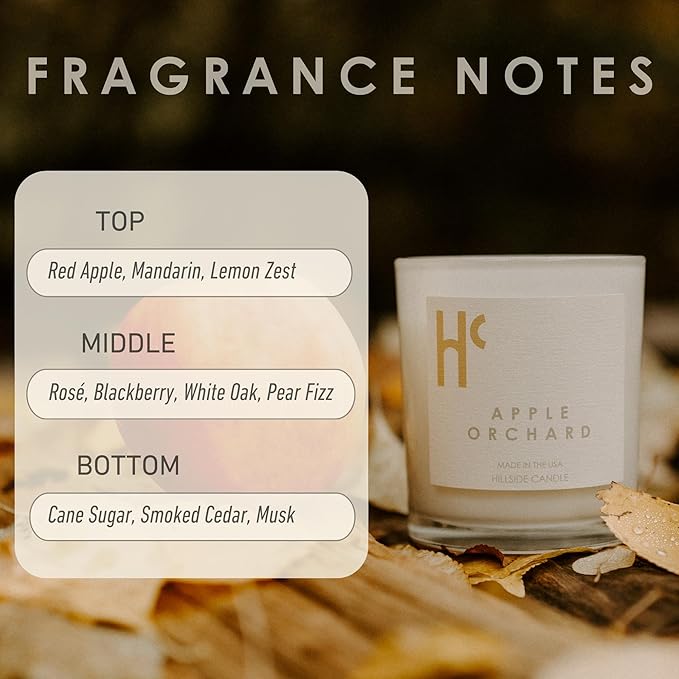 Long-Lasting Apple Orchard Fragrance - Single Wick Scented Candles - Up to 60 Hour Burn Time, Cruelty-Free Soy Candle Wax Blend - Apple Blossom & Sheer Musk Fragrance (9 oz) - Bloomnest