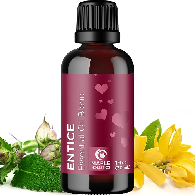 Entice Essential Oil Blend for Diffuser - Passionate Blend of Aromatherapy Oils for Couples with Lavender Palmarosa Clary Sage and Ylang-Ylang Essential Oil - Ignite The Romance Essential Oils Blend - Bloomnest