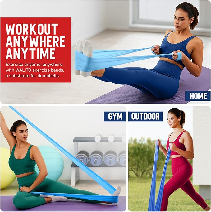 WALITO Resistance Bands for Working Out, Exercise Bands for Women and Men, Workout Bands for Physical Therapy, Stretch, Recovery, Pilates, Rehab, Strength Training and Home Gym - Bloomnest