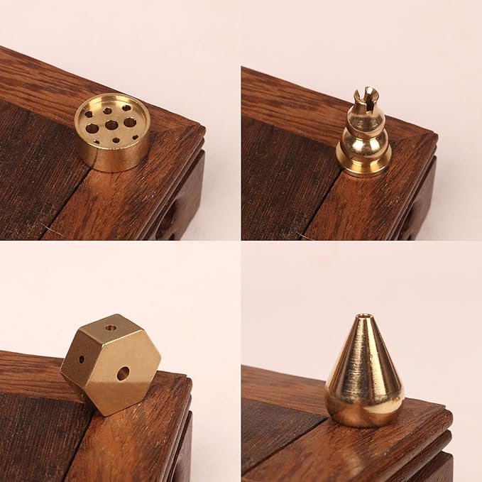 Brass Incense Burner, Incense Cone Holder, Coil Incense Holder, Incense Stick Holder, Hexagonal Shape Burner Plate Holder Censer, 4 Styles. - Bloomnest