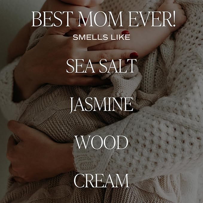 Sweet Water Decor Best Mom Ever Candle - Mother's Day Gifts for Mom, New Mom Gift, Spa Scented Mother Candle - 11oz White Jar, 50+ Hour Burn Time, Made in The USA - Bloomnest