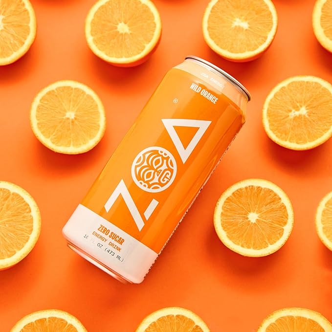 ZOA Zero Sugar Energy Drinks, Wild Orange - Sugar Free with Electrolytes, Healthy Vitamin C, Amino Acids, Essential B-Vitamins, and Caffeine from Green Tea - 16 Fl Oz (12-Pack) - Bloomnest