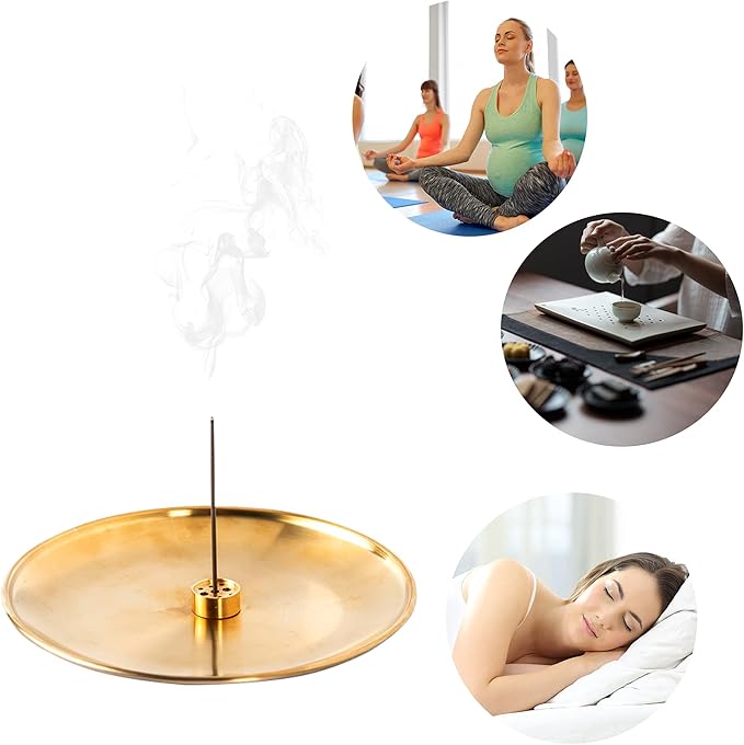 3 in 1 Incense Burner - 6.7 Inch Brass Incense Holder for Incense Sticks/Coil Incense/Incense Cones - Metal Gourd-Shaped Ash Catcher for Meditation Yoga Room Home Decor ZX11M - Bloomnest