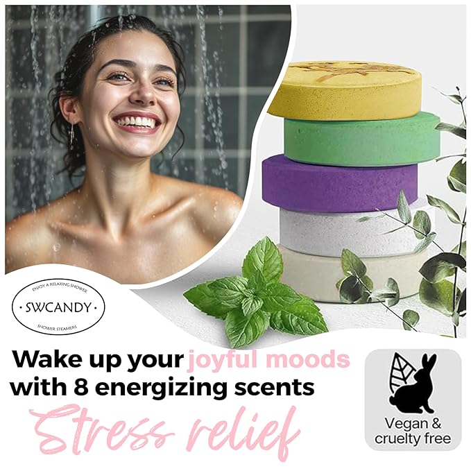 Shower Steamers Aromatherapy Travel Essentials for Women 8 Pcs Bath Bombs Birthday Gifts for Men, Sister, Shower Bombs Stocking Stuffers Christmas Gifts Fruity - Bloomnest