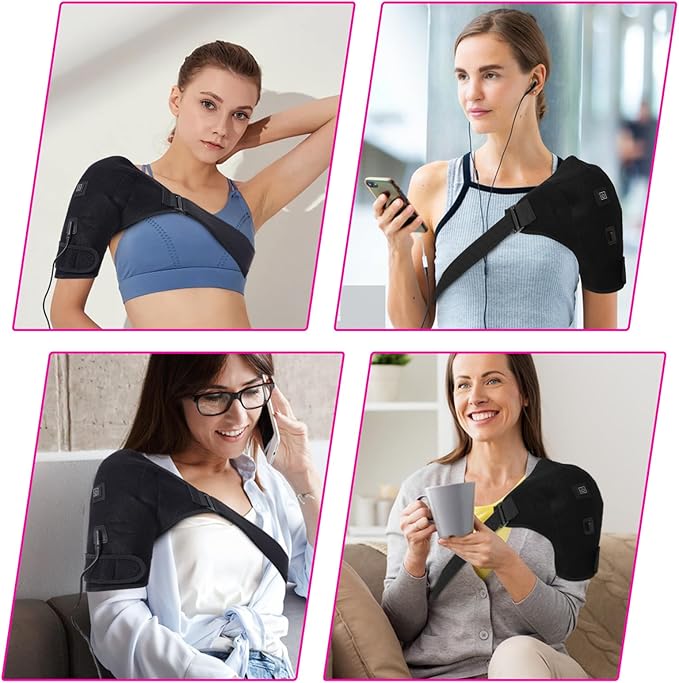 Shoulder Heating Pads Wrap,3 Heat Settings Relieve Muscle Pain,Rotator Cuff,Reduce Shoulder Pain - Bloomnest