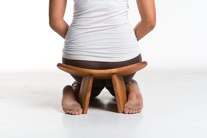 Meditation Bench IKUKO Original, Portable Version with Bag, Locally Handmade Wooden Kneeling Ergonomic Seiza Seat, Prana Yoga - 2 Colors, 3 Height Sizes - Bloomnest