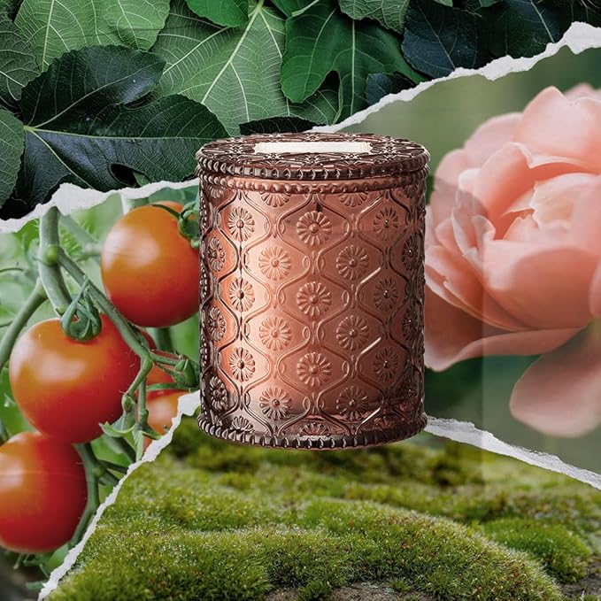 LA JOLIE MUSE Tomato & Vine Candle - Tomato Leaf, Rose, Moss | 6 oz Natural Soy Wax | 40 Hours Clean Burn | Fresh Garden Scented Candle | Gift-Ready for Hosts & Gatherings - Bloomnest