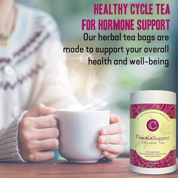 Dr. Cowan’s Garden Organic Ashitaba Tea - 20 Teabags - Female Support Hormone Balance - Supports Periods & PMS, Healthy Cycle Tea with Mint Chocolate Maté, Lady’s Mantle, & Ashitaba Herbs Grown in USA - Bloomnest