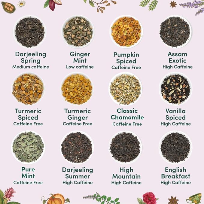 VAHDAM, Classic Tea Advent Calendar 2025 | 24 Unique Flavor in Individually Wrapped Pyramid Tea Bags in Classic Box | Assorted Tea Gift Set | Advent Calendar 2025 Gifts for Women & Men - Bloomnest