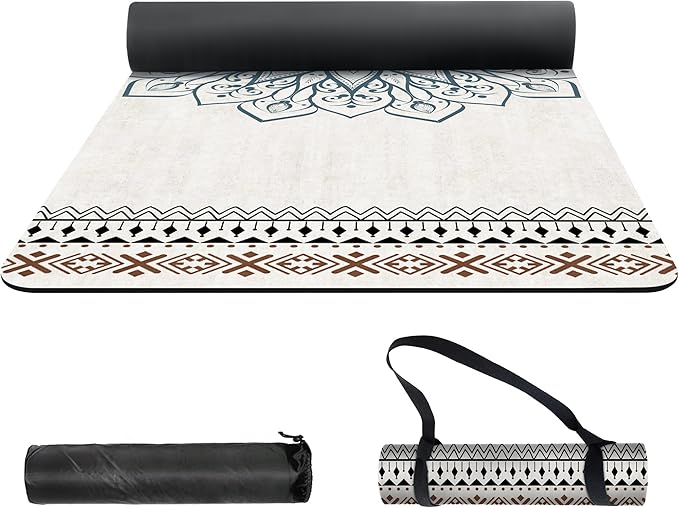 nuveti Yoga Mat Print Extra Thick TPE Non Slip Fitness Exercise Mat with Carrying Bag,72"x24" Extra Thick 6MM Exercise & Workout Mat for Yoga, Pilates Fitness and Floor Exercises - Bloomnest