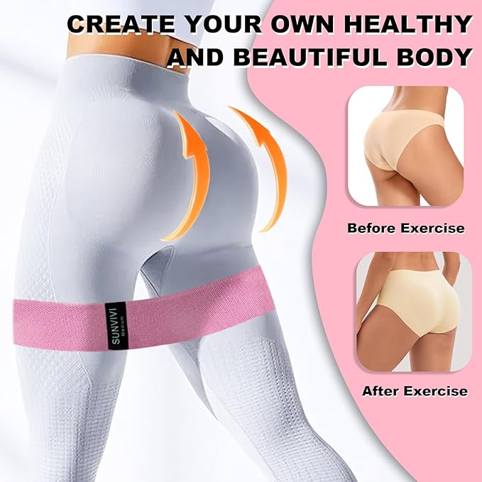 Resistance Bands for Working Out, Fabric Loop Exercise Bands for Legs and Butt, Workout Bands Set for Women and Men, 3 Booty Bands for Yoga, Pilates and Fitness - Bloomnest