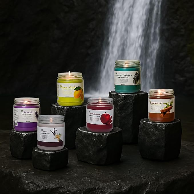 Candle Set Lavender Odor Eliminating – 2 Pack - 12oz – Long-Lasting Soy Wax Candles – Neutralizes Pet, Kitchen & Smoke Odors – Clean Burn, Eco-Friendly, Aromatherapy Candle - Bloomnest