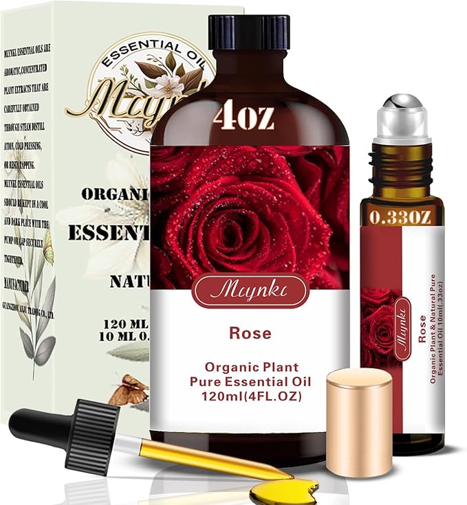 Rose Fragrance Oil-Rose Essential Oil 4.33oz (130ml)-100% Pure Natural Scent for Diffusers, Candles, Soap Making & Aromatherapy-Relaxing Home & Gift Essential Oil for Bath, Massage - Bloomnest