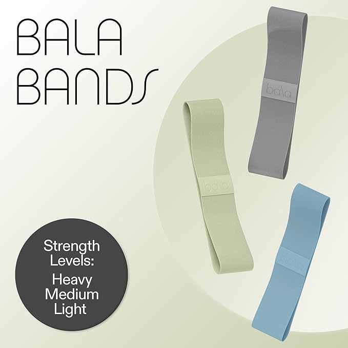 Bala Booty Bands Resistance Bands for Women & Men - Elastic Exercise Bands for Working Out - Wrist, Ankle, Legs & Booty Bands - Workout Resistance Bands for Yoga, Pilates, Strength Training - Bloomnest