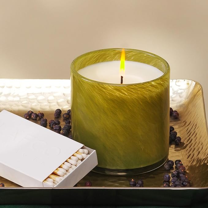 LAFCO New York Signature Candle, Sage & Walnut - 15.5 oz - 90-Hour Burn Time - Reusable, Hand Blown Glass Vessel - Made in The USA - Bloomnest