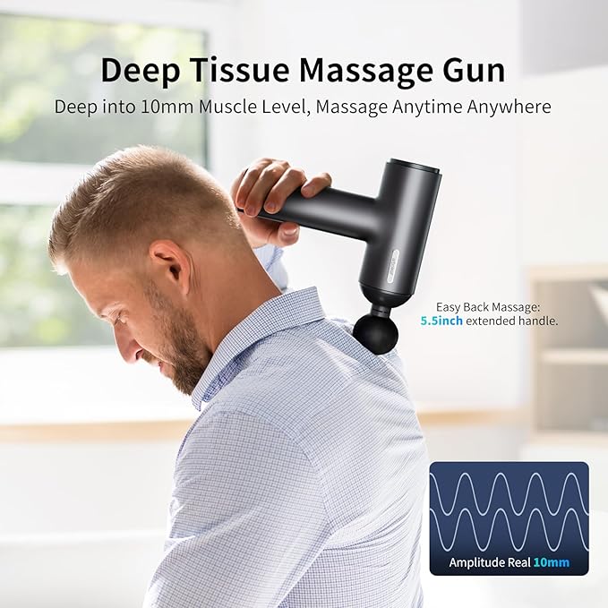 arboleaf Massage Gun deep Tissue, 6 Speeds Powerful Handheld Percussion Muscle Massager Gun with Portable Travel Case for Back, Shoulder, Sore Muscles, Pain Relief for Athletes, Relax, Gifts - Bloomnest
