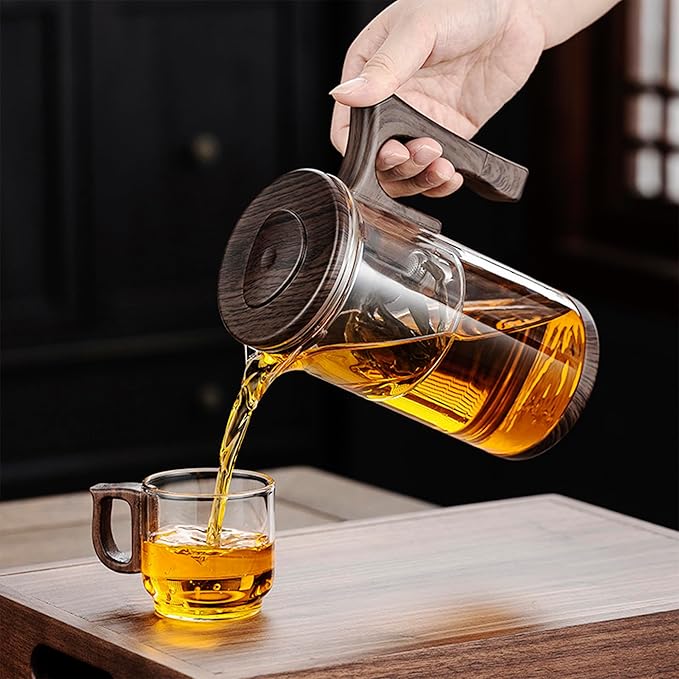 Tea Pot - 750ml/25.4oz Magic Witchcraft Glass Teapot with Strainer Loose Leaf Tea Innovative Water Separation Magnetic Teapot,Borosilicate Glass Tea Infuser Elegant Gift Packaging - Bloomnest