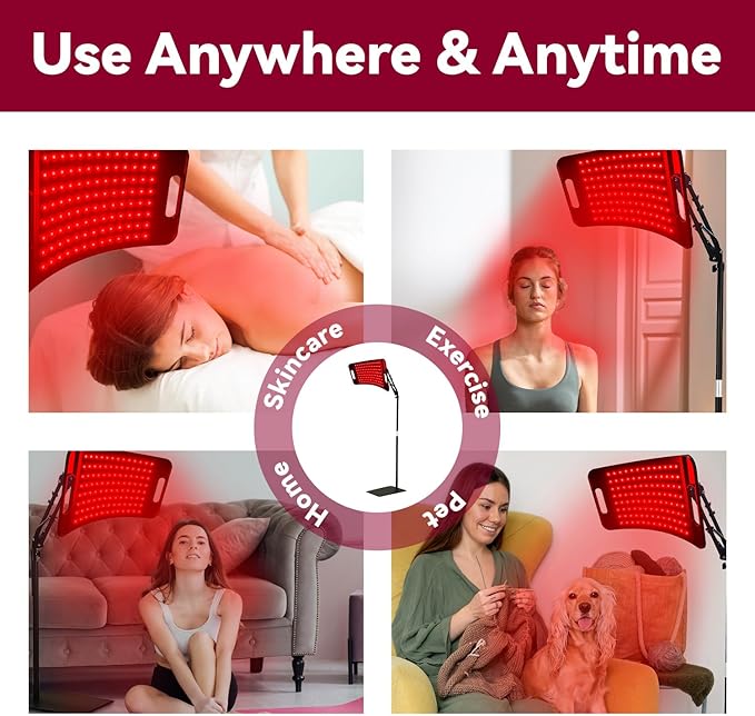 Infrared Light Therapy Panel with Stand, 660nm Red Light and 850nm Near Infrared LED Red Light Therapy Device at Home SWIRISE