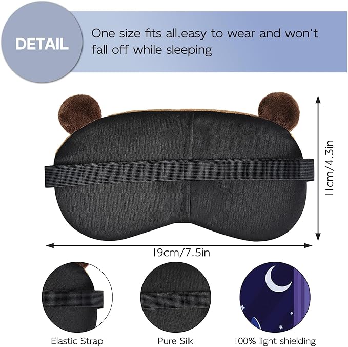 Cute Sleep Masks Cartoon Capybara Eye Mask Plush Sleeping Mask & Travel Blindfold - Funny Novelty Eye Shade for Kids, Girls & Adults (Capybara) - Bloomnest