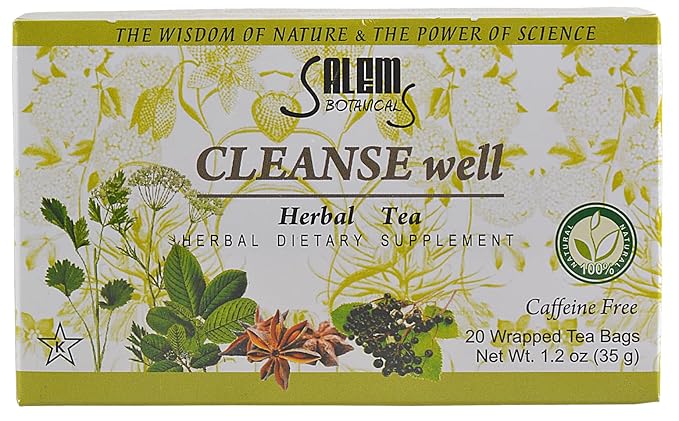 Salem Botanicals Cleanse Well Tea - Herbal Blend for Digestive Health | Supports Digestion, Bloating Relief & Detoxification - Caffeine-Free | 20 Tea Bags - Bloomnest