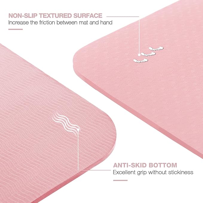 UMINEUX Yoga Mat Extra Thick 1/3'' & 2/5" Non Slip Yoga Mats for Women Eco Friendly TPE Fitness Exercise Mat with Carrying Sling & Storage Bag - Bloomnest