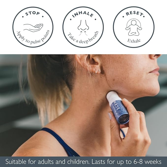 Scentered Aromatherapy Balm Stick for Focus & Concentration - Roll On Essential Oils Blend - 100% Natural: Rosemary, Mint, Clary Sage in Shea Butter - Aromatherapy Gifts for Women - Bloomnest