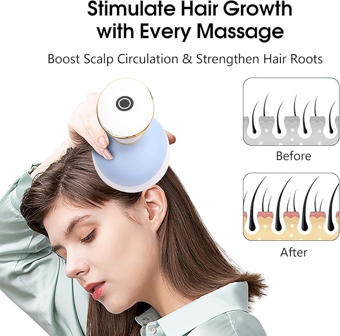 Zelikovitz Scalp Massager Hair Growth Electric Head Massager Scalp Massage Tool for Headaches, Head Scratcher Stress Relax, Cat Dog Head Massager Bloomnest