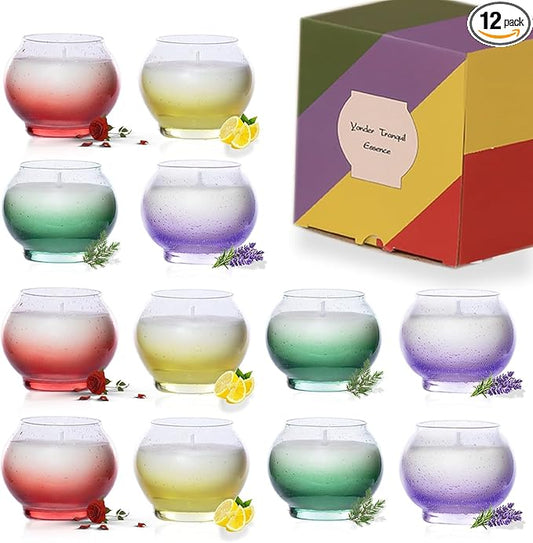 Scented Candles Set 12 Pack, Jar Candles for Home Scented, 4 oz Small Soy Wax Candle, 25 Hour Long Lasting, Aromatherapy Relaxing Candle for Women, Decorative, Christmas Gift - Bloomnest