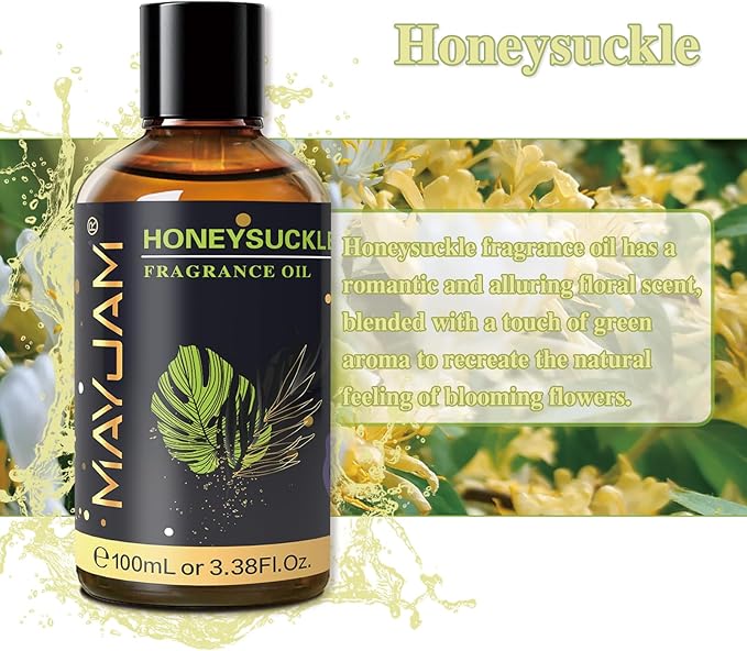 MAYJAM Honeysuckle Fragrance Oils Essential Oil - Honeysuckle Oil for Diffusers, 3.38FL.OZ/100ML Large Volume Fragrance Oil with Premium Glass Dropper - Bloomnest