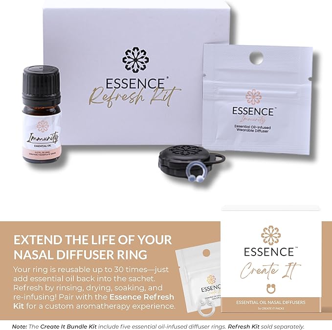 Essence Nasal Diffuser Create-It Bundle – DIY Essential Oil Silicone Nose Ring Kit for Custom Aromatherapy Blends – Wearable DIY Diffuser for Personalized Scents - Bloomnest