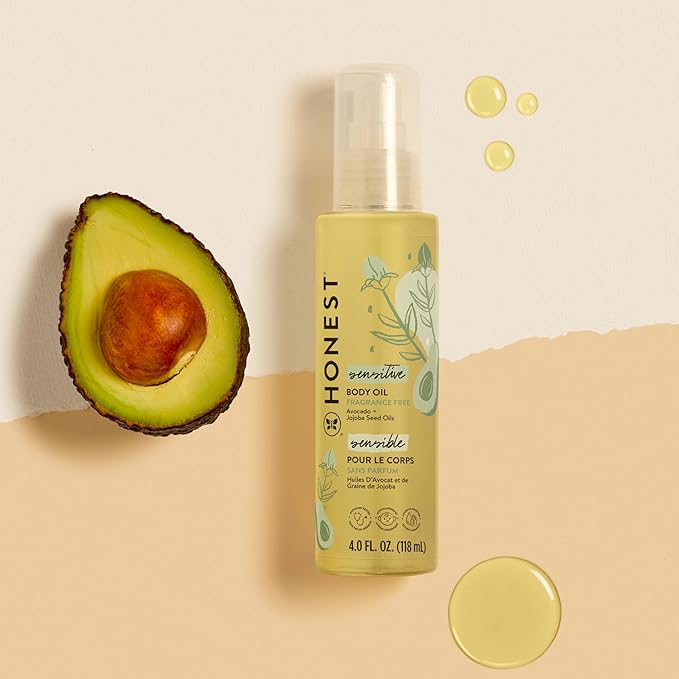 The Honest Company Fragrance Free Moisturizing Body Oil | Nourish + Soothe Baby's Skin | Plant-Based, Hypoallergenic, Vegan | 4.0 fl oz - Bloomnest