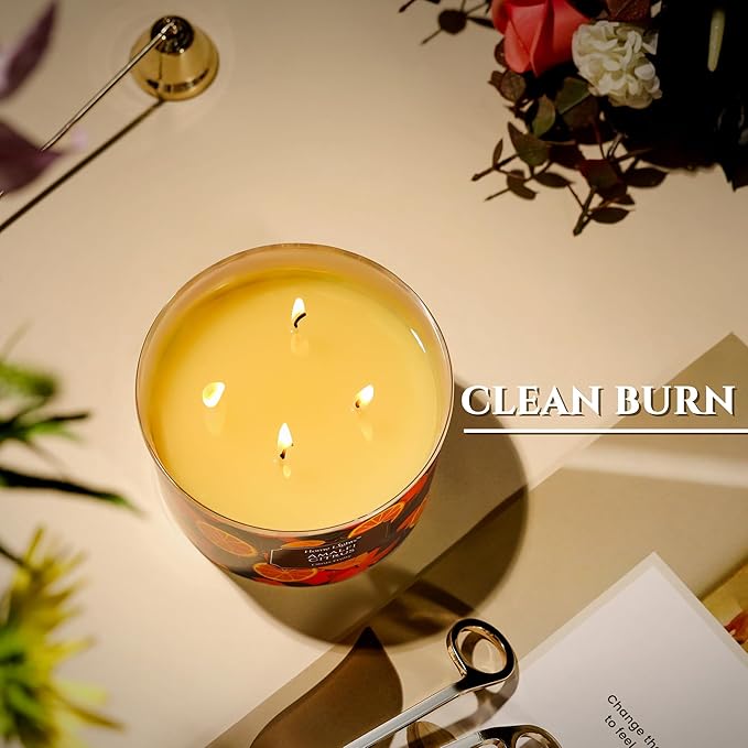 HomeLights 4-Wick Candles for Home Scented - 18oz Soy Wax Blend Candle Long-Lasting Fragrance, Eclectic Mixed Styles Home Decor and Housewarming Gifts, Amalfi Citrus - Bloomnest