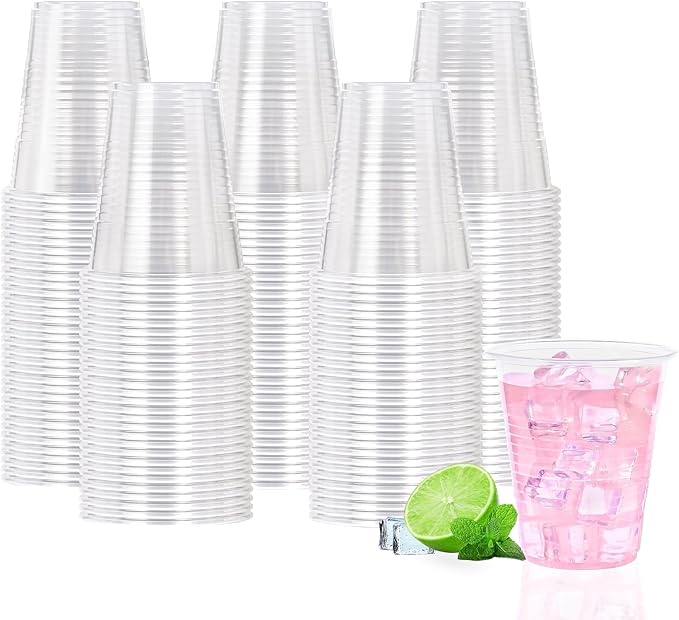 12 oz Clear Plastic Cups, 300 Count Bulk, PP Clear Plastic Cups for Party with Higher Heat Resistance, Suit for Hot Beverages, Soda, Juice (12oz 300count) - Bloomnest