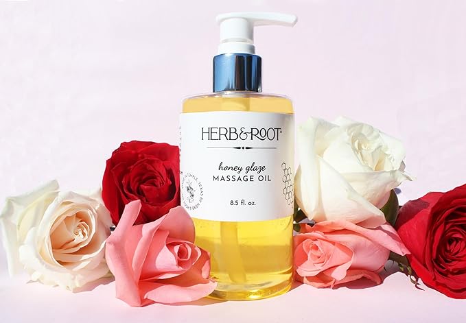 Honey Glaze Massage Oil, 8.5 oz | Body Oil with Sweet Honeycomb & Natural Oils | Non-Sticky, Moisturizing, Doubles as Aromatherapy Body Oil