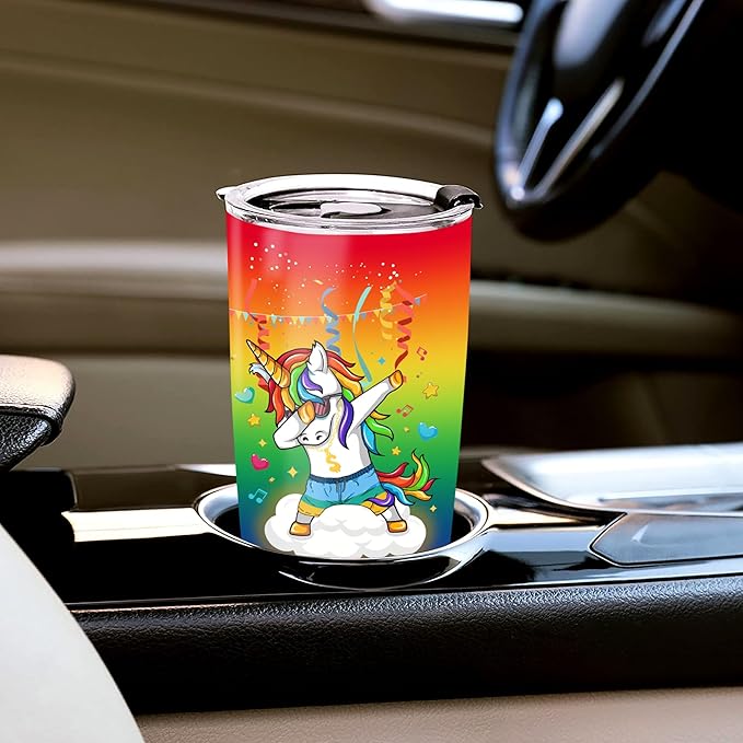 WAZONE Personalized Unicorn Tumbler 20oz 30oz Customize With Name Magical Horse Insulated Cup Thermal Stainless Steel Coffee Travel Mug Birthday Christmas Funny Gifts Cute For Women Men Kids - Bloomnest