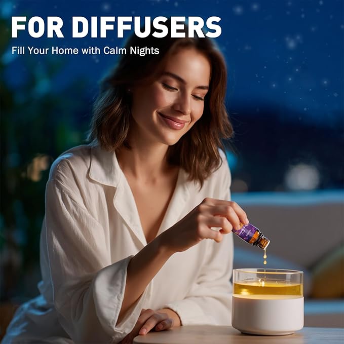 Good Night Essential Oils Set | 8 Pcs Sleep Aromatherapy Oils for Diffuser, Fragrance Oil for Candle, Aromatherapy Gift Set, Sleepy Time, Rest Well, Moonlight, Dream Sweetly, Peaceful Night, & More - Bloomnest