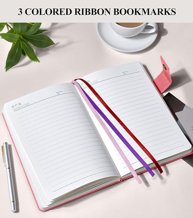 365 Page Thick Lined Journal Notebook for Men Women, A5 Leather Journals for Writing, Hardcover Notebooks for Work, School, Note Taking,Travel, Business,Personal Diary, College Ruled 5.9" x 8.4" - Bloomnest